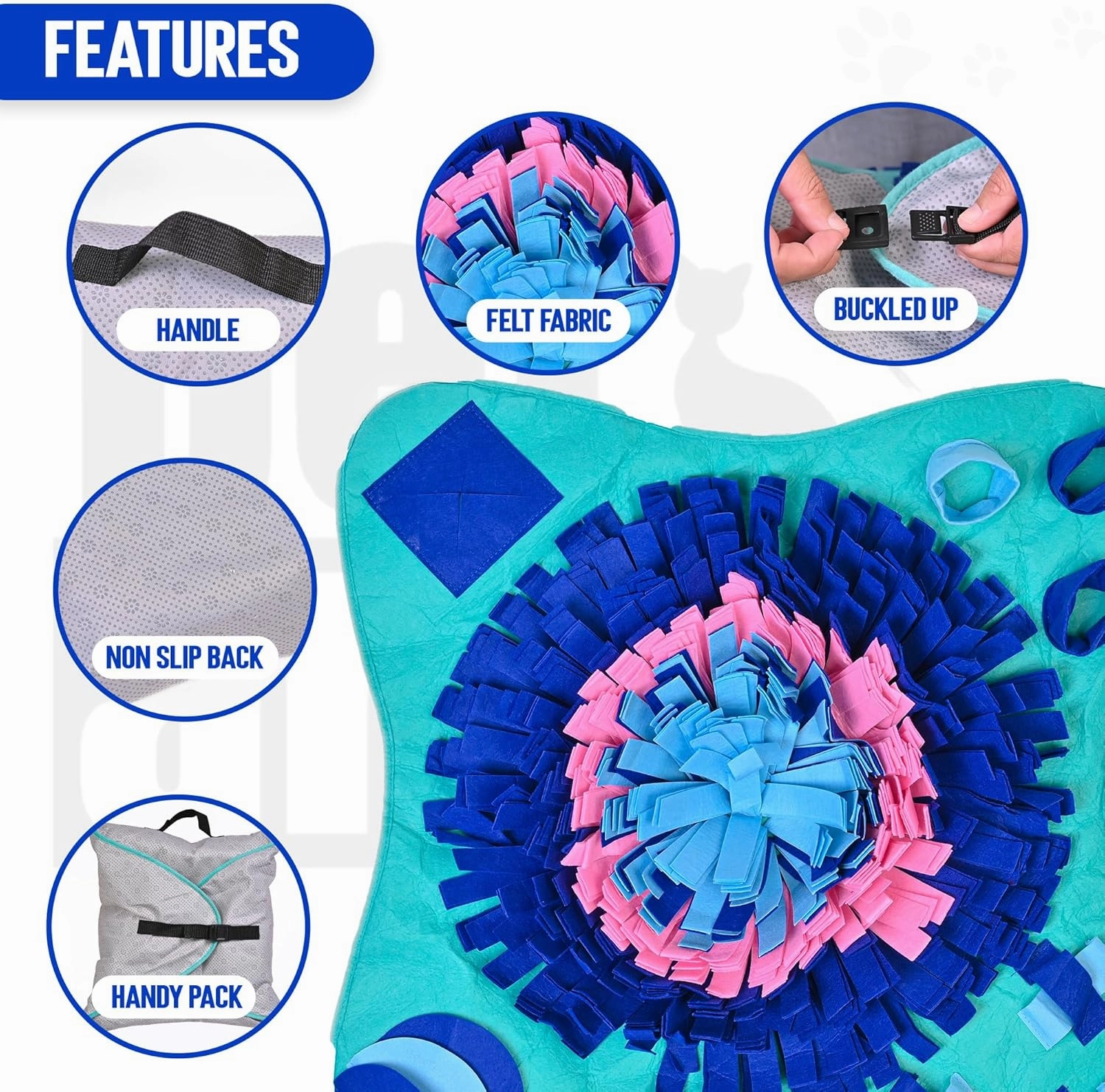 Snuffle Mat for Dogs Large Breed, Cats - 25" x 25’’ Enrichment Toys for Large Snuffle Mat Dogs Encourages Natural Foraging Skills and Stress Relief for Small/Medium/Large Dogs
