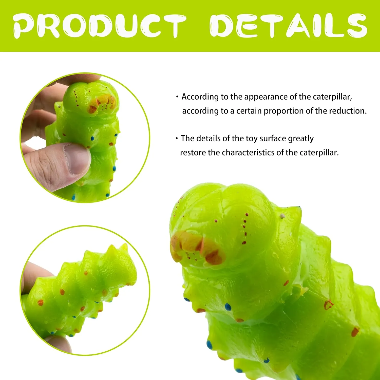Soft Rubber Squishy Caterpillar Toy, Super Stretch Squeeze Toy, Perfect for Gifts & Party Favors