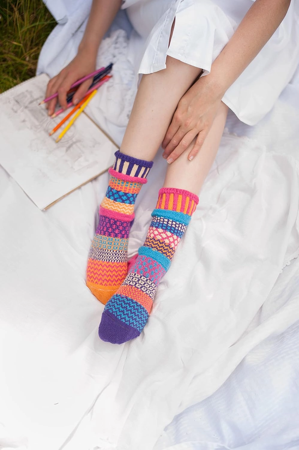Solmate Socks Colorful Mismatched Socks for Men & Women – Soft, Eco-Friendly Cotton Blend – Fun & Cozy Gift Idea