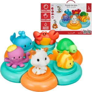 Sophie la girafe Bath Puzzle | Fun & Colorful | Animals Spray Water When Pressed | Easy to Clean