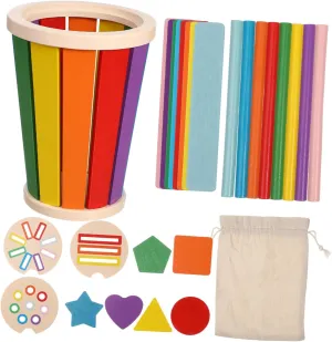 Sosoport 1 Set Color Sorting Montessori Geometric Shape Matching Game for Early Learning Sorting Activity for Cognitive Development and Fine Motor Skills