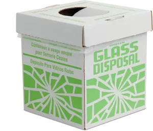 SP Bel-Art Cardboard Disposal Cartons for Glass 8 x 8 x 10 Inches - Safe Trash Can for Glass & Sharps, Ideal for Medical Equipment - Durable Garbage Disposal Cartons Benchtop Model (Pack of 6)