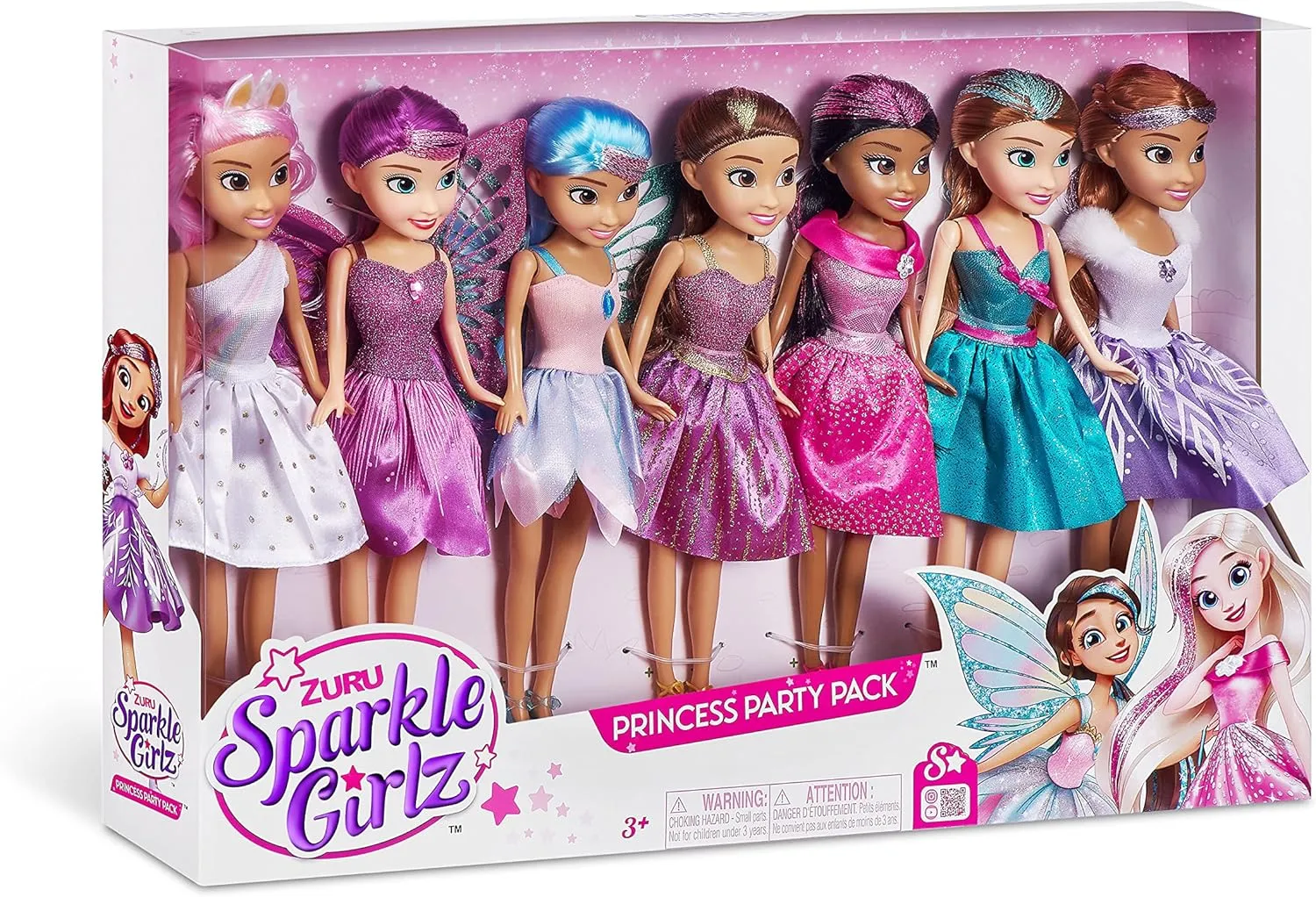 Sparkle GIRLZ-DOLLS-10.5" Dolls Set of 7 by ZURU, Gift for Girls 3Years Old and Up, Dolls Play