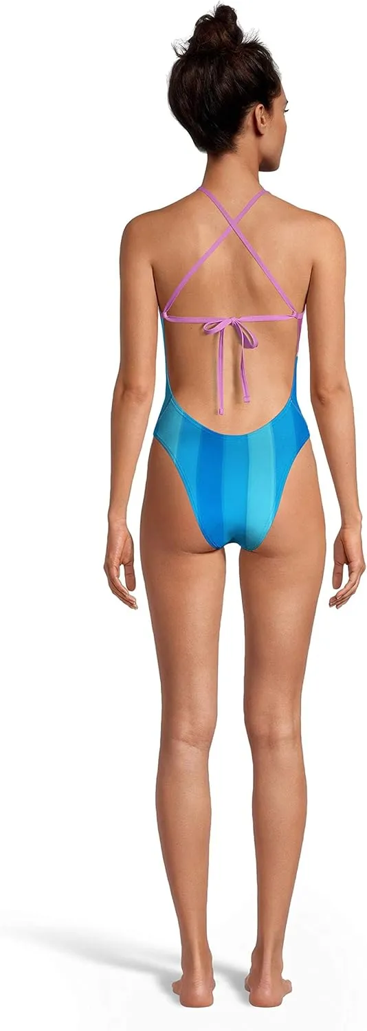 Speedo Women's Swimsuit One Piece Endurance Turnz Tie Back Printed