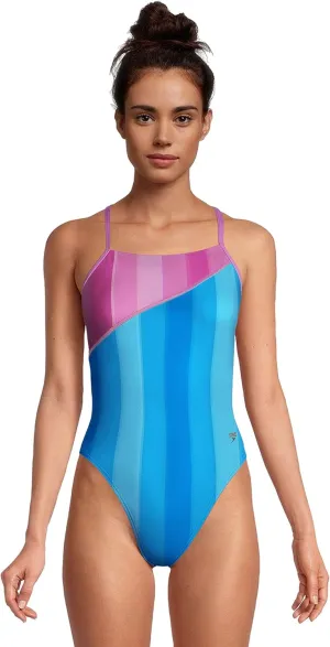 Speedo Women's Swimsuit One Piece Endurance Turnz Tie Back Printed