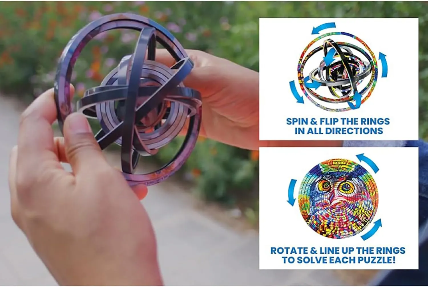 Spin Flip Puzzle: Trees, 3D Puzzle, Challenging, Fun, Interactive Brain Teaser for Kids and Adults, Fidget Toy for Decrompression, Easily Portable
