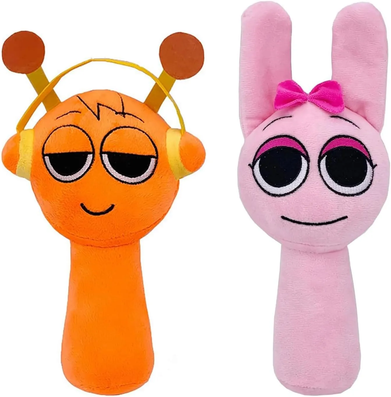 Sprunki Plush Toys Sprunky Wenda and Gray Plushies Sprunki Plushes Soft and Funs Stuffed Toys Dolls for Fans and Friends Birthday for Girls Boys (Orange Pink)