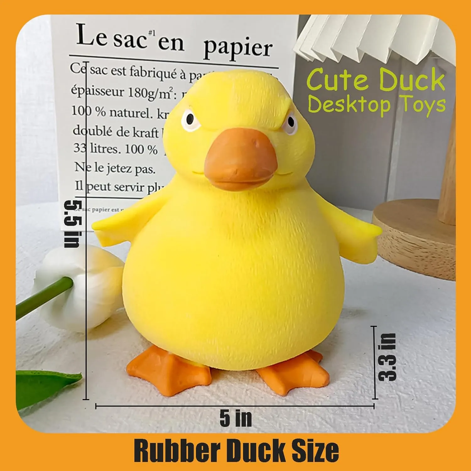 Squeeze Toy, Squishy Duck, Stretchy Glue-Sand Filled Rubber Duck, Elastic Stretchable Desk Toy, Squishies Fidget for Kids Adults, Novelty Gifts for Autism ADHD