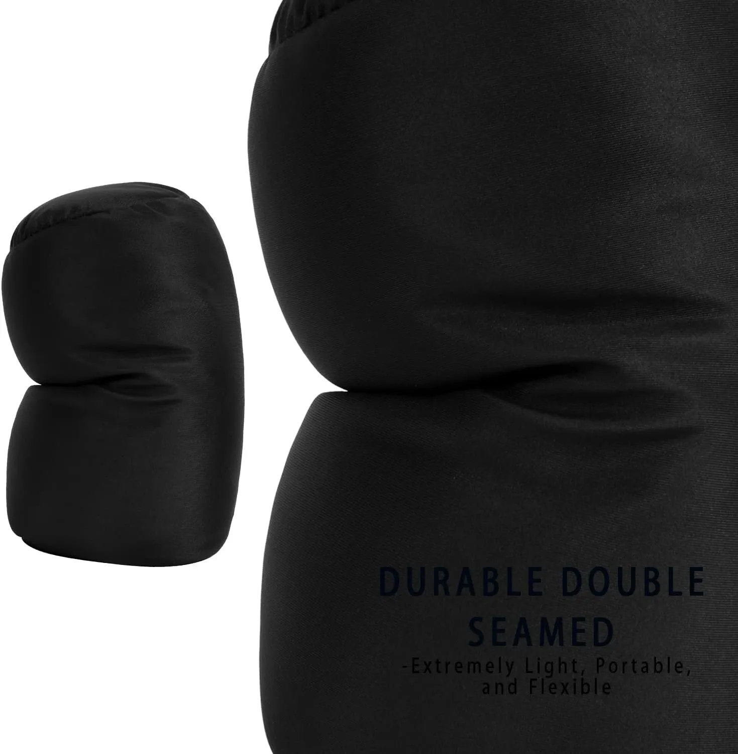 Squish Bean Bed Microbead Pillow Bolster Tube Body Pillow Smooth Cool Touch Fabric Neck & Back Support Throw Travel Pillow Fun Colors (Black)