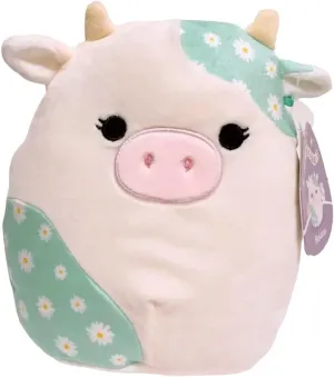 Squishmallow Official Kellytoy Easter Squad Squishy Soft Plush Toy Animal (Belana The Cow (with Flowers), 8 Inch)