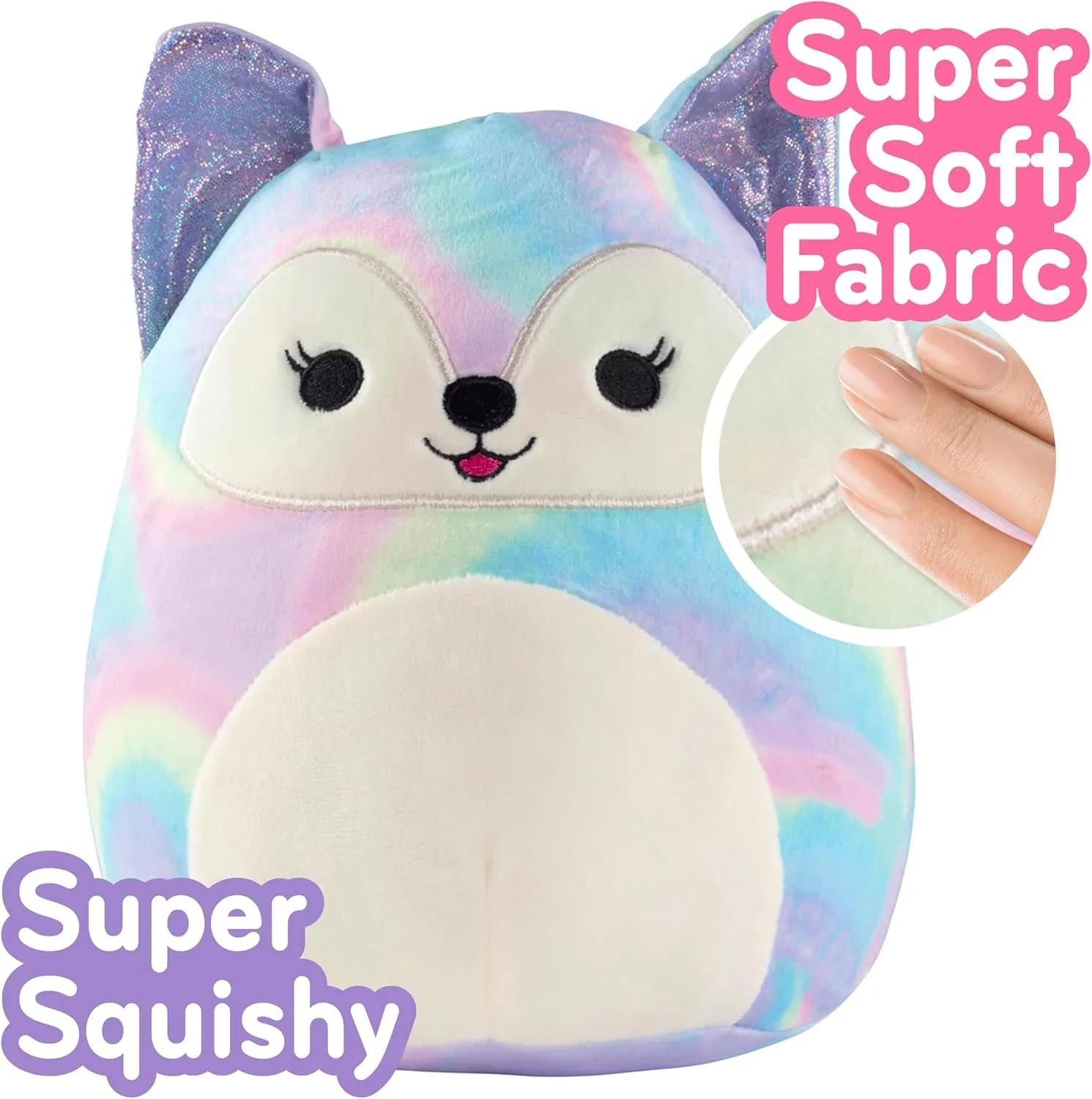 Squishmallows 8-Inch Rainbow Ice Cream & Fox 2-Squish Value Pack - Get Two Official Jazwares 8" Plush for Less - Collectible Soft & Squishy Stuffed Animal Toy - Gift for Kids, Girls & Boys