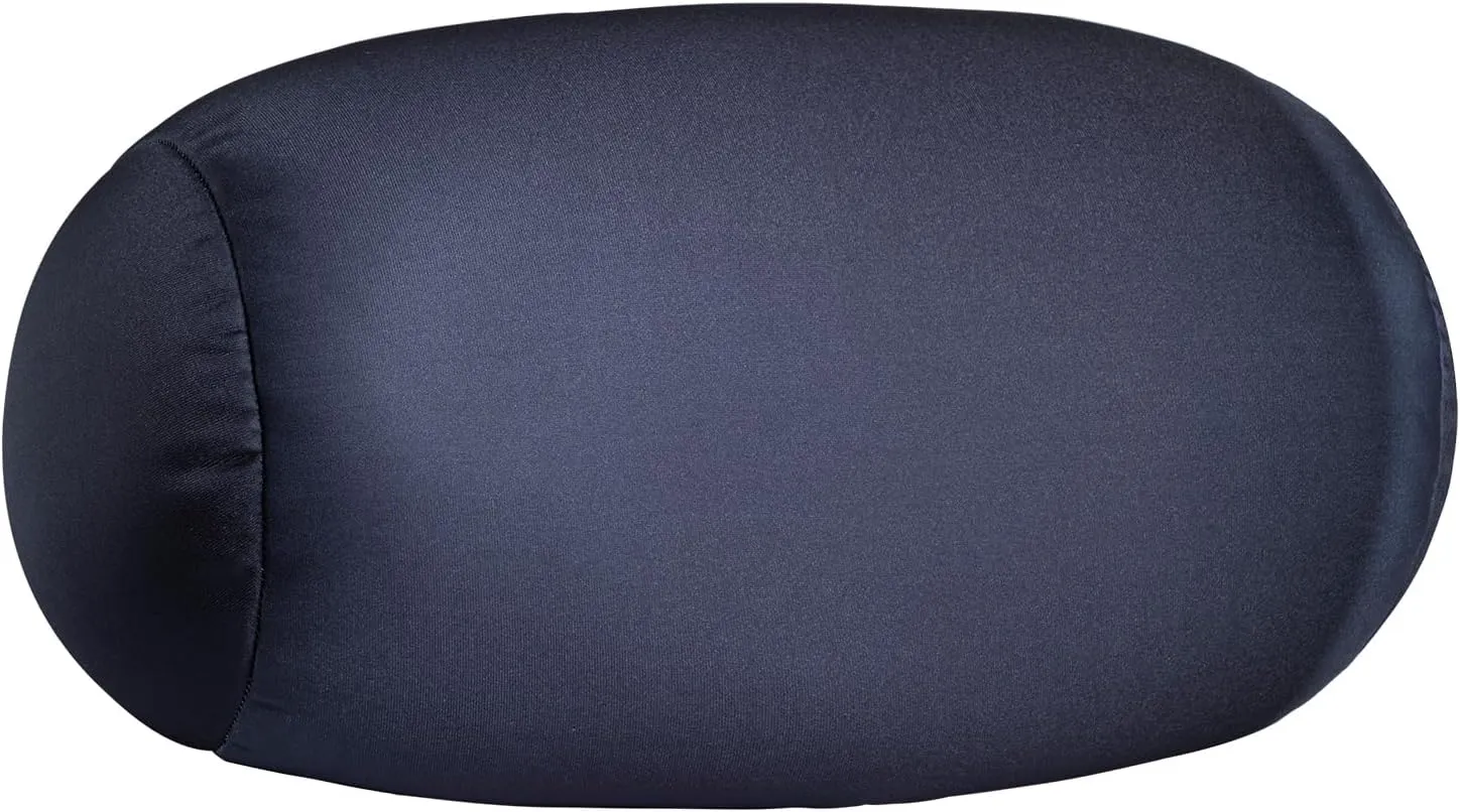Squishy Microbead Neck Pillow, 7Inch x 12Inch Soft Travel Body Bed Pillow Bean Pillow for Kids Adult Chair Sleeping Car Seat, Fun Dormroom (Black Colorful)
