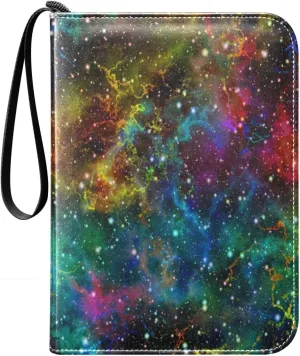 Star Sky Colorful Card Binder 400 Pockets Trading Card Binder with 50 Removable Pages，3 Rings Trading Card 4 Pocket Album Folder for Game Cards TCG