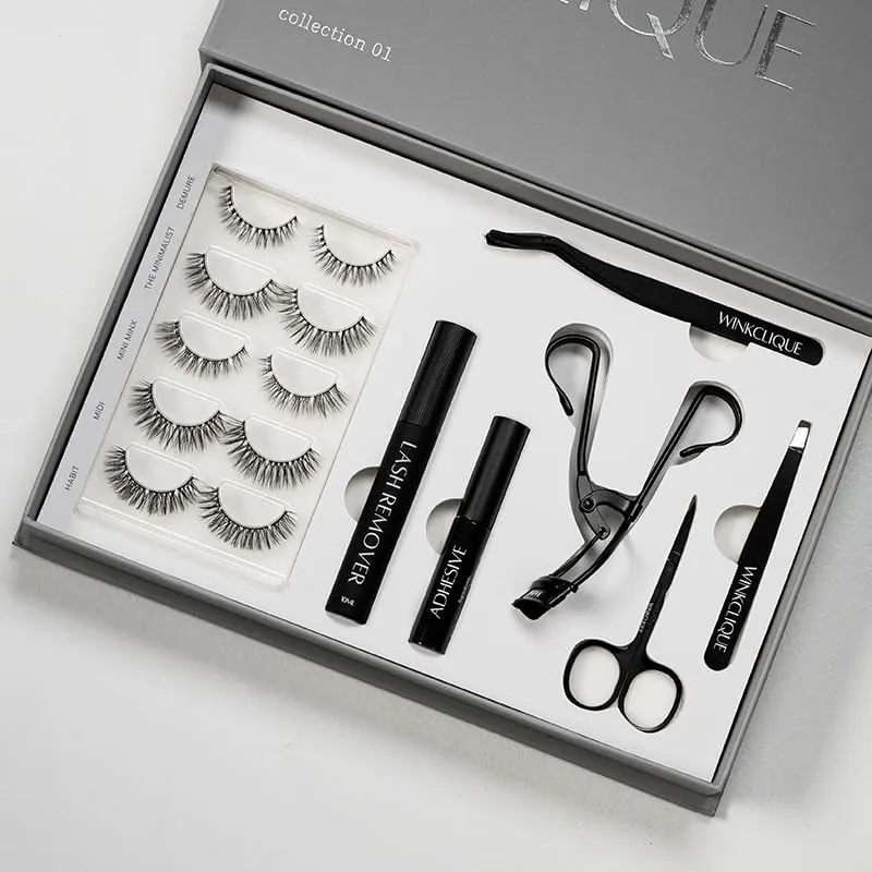 Starter Kit - Natural Beauty - False Eyelash Complete Kit With Tools and 5 Lash Styles (Collection 01)