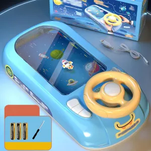 Steering Wheel for Kids - 2025 New Driving Steering Wheel Toy, Kids Interactive Steering Wheel Toy Musical, Educational Simulated Pretend Play Driving Toy Toddler Sensory Toys for Kids 3  (Blue)
