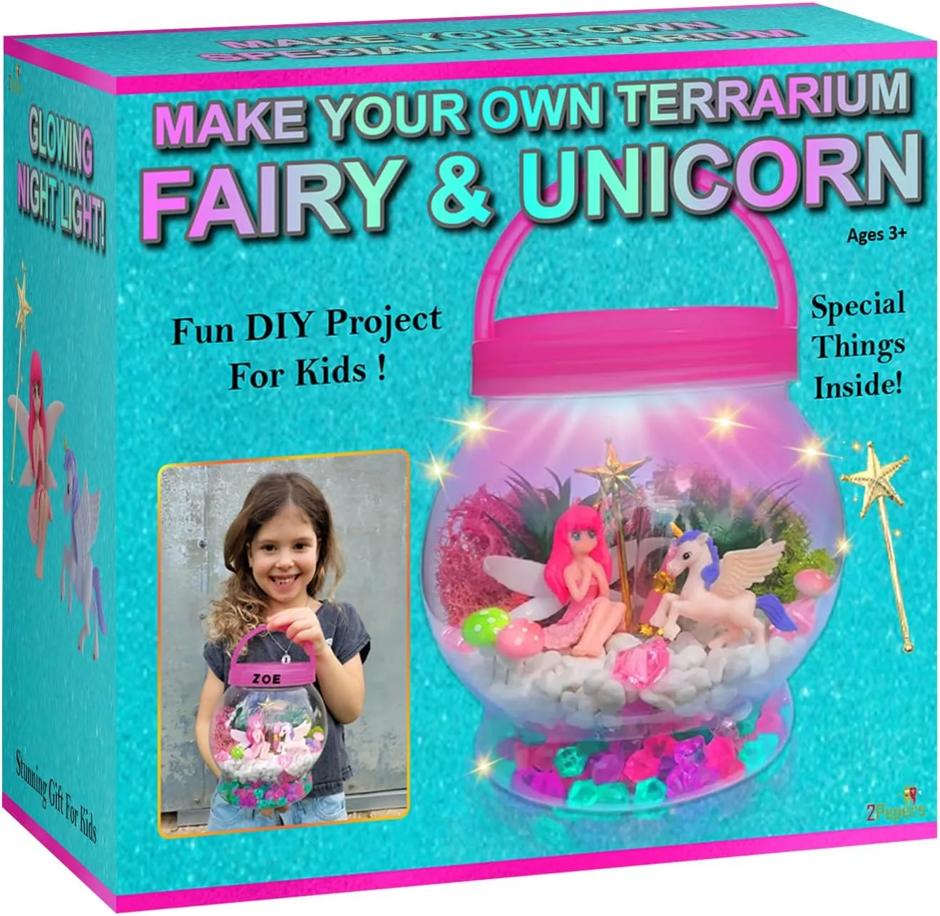 STEM for Girls, Fairy & Unicorn Nightlight Present for Girls Age 3 4 5 6 7 8 9 10 Years Old, Kids Terrarium Arts & Crafts, Easter Birthday Fairy Gift & Unicorn Toy STEM Kit Project