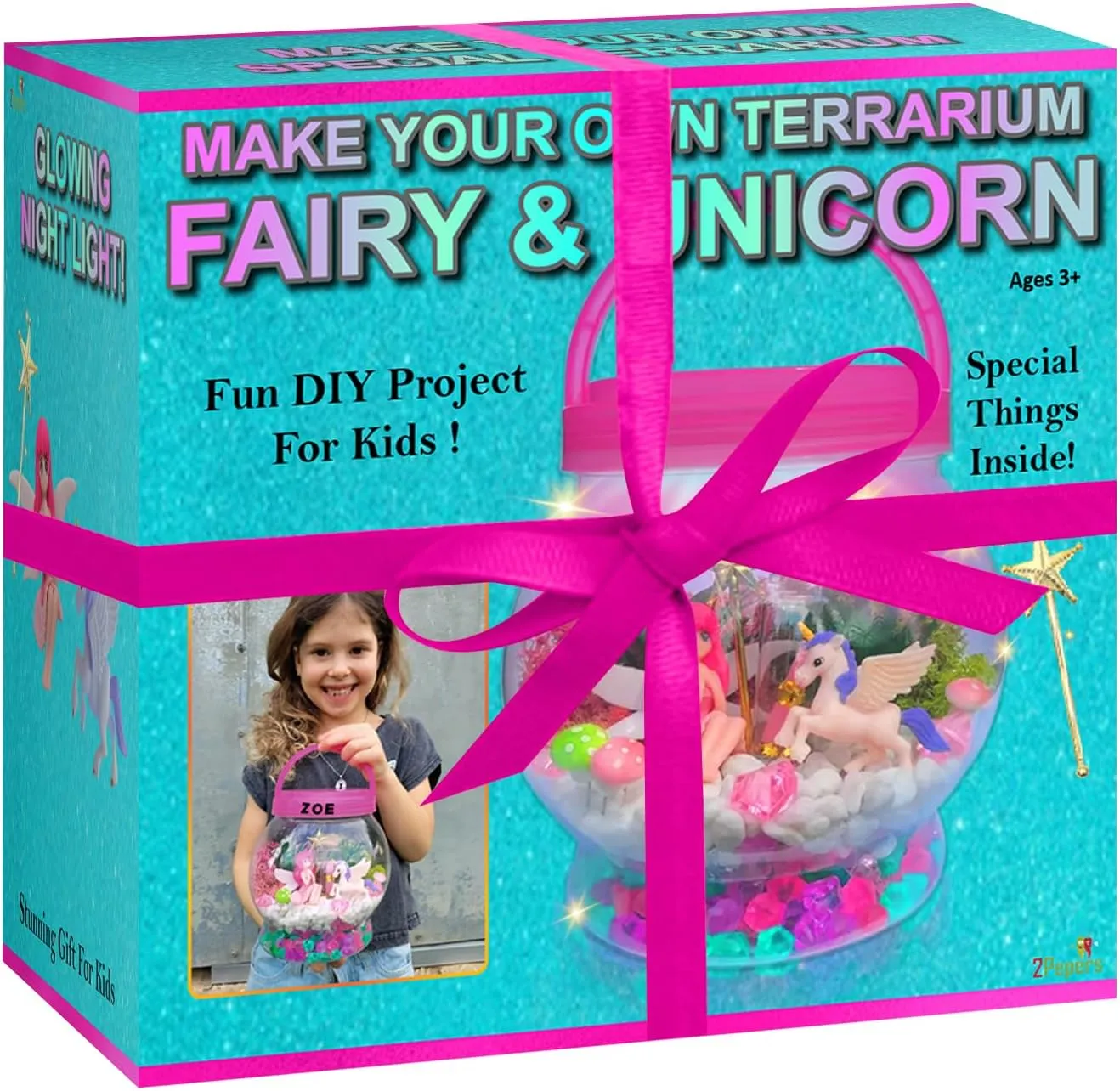 STEM for Girls, Fairy & Unicorn Nightlight Present for Girls Age 3 4 5 6 7 8 9 10 Years Old, Kids Terrarium Arts & Crafts, Easter Birthday Fairy Gift & Unicorn Toy STEM Kit Project