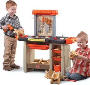 Step2 Handyman Kids Workbench, Indoor/Outdoor Tool Bench for Children, Interactive Play with Sounds, Made of Durable Plastic, Includes 35 Piece Toy Accessories, For Toddlers 3  Years Old