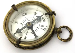 Stylish Solid Pocket Brass Compass with Wooden Case- Classic Navigation Tool