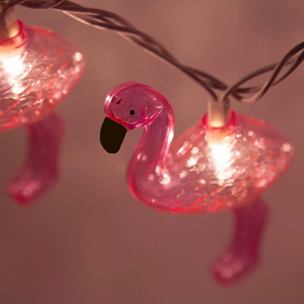 SUNSGNE Pink Flamingo Lights - Pink Party String Lights - Cute Fun Flamingo Decor for Indoor Home Bedroom Birthday