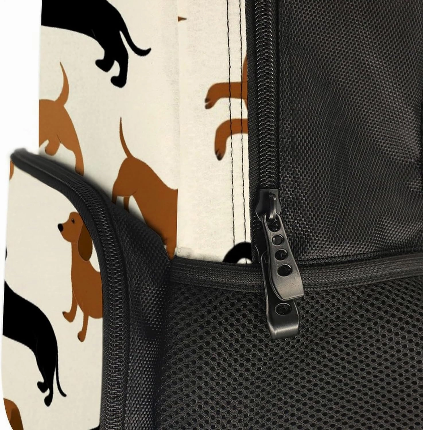 Supdreamc Men Women Polyester Cartoon Dachshund Weiner Dog Pet Dogs Casual Daypack Large Capacity Carry On Bag With Adjustable Shoulder Straps for Camping Work Running