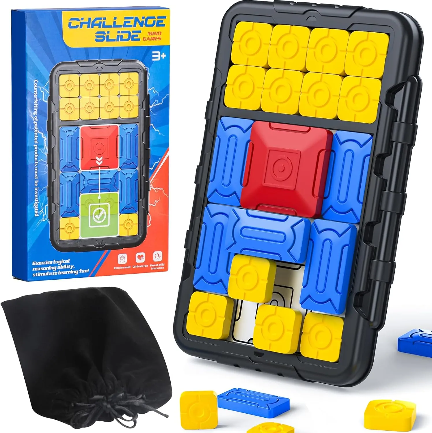 Super Slide Puzzle Games, 500  Challenges Brain Teaser Puzzles, STEM Toys IQ Puzzles Toy Learning Games for Kids, Teens, Travel Toys Birthday Gifts for Boys Girls