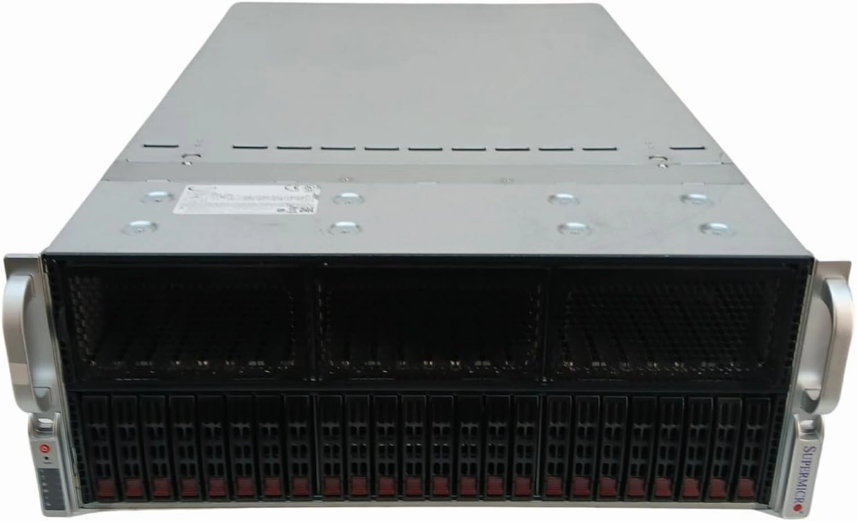 Supermicro 8X GPU Machine Learning 4U Server, 2X EPYC 7542 2.9GHz 32-Core CPU, 512GB DDR4 RAM, 6X Trays, Rails, 3 Year Warranty (Renewed)