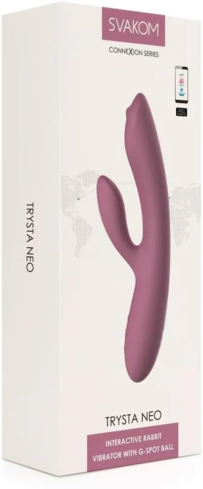 SVAKOM Trysta Neo Rechargeable App Compatible Silicone Rabbit Vibrator - Lavender