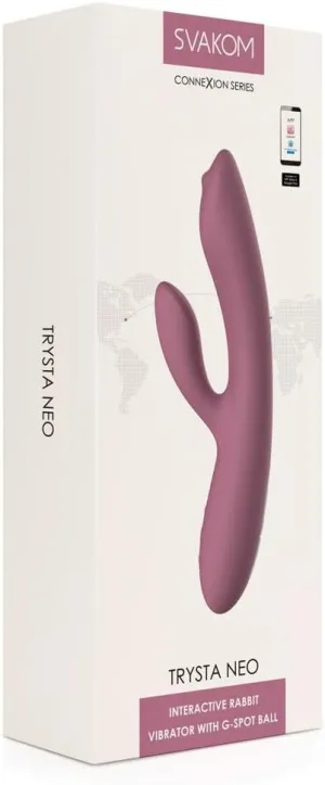 SVAKOM Trysta Neo Rechargeable App Compatible Silicone Rabbit Vibrator - Lavender