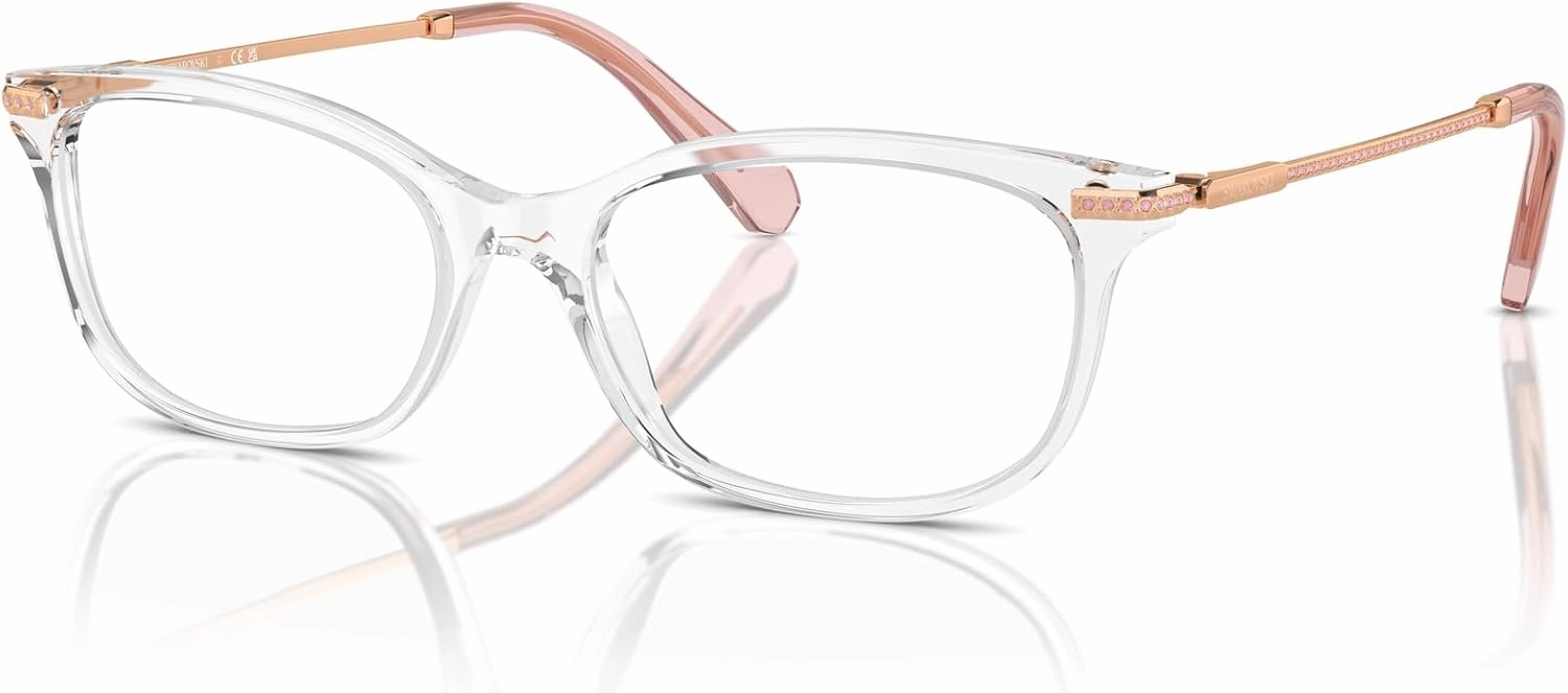 Swarovski Women's Sk2017f Low Bridge Fit Rectangular Prescription Eyewear Frames