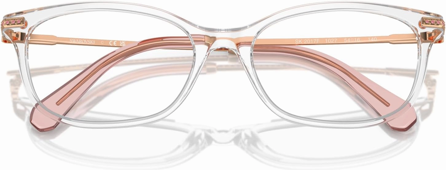 Swarovski Women's Sk2017f Low Bridge Fit Rectangular Prescription Eyewear Frames