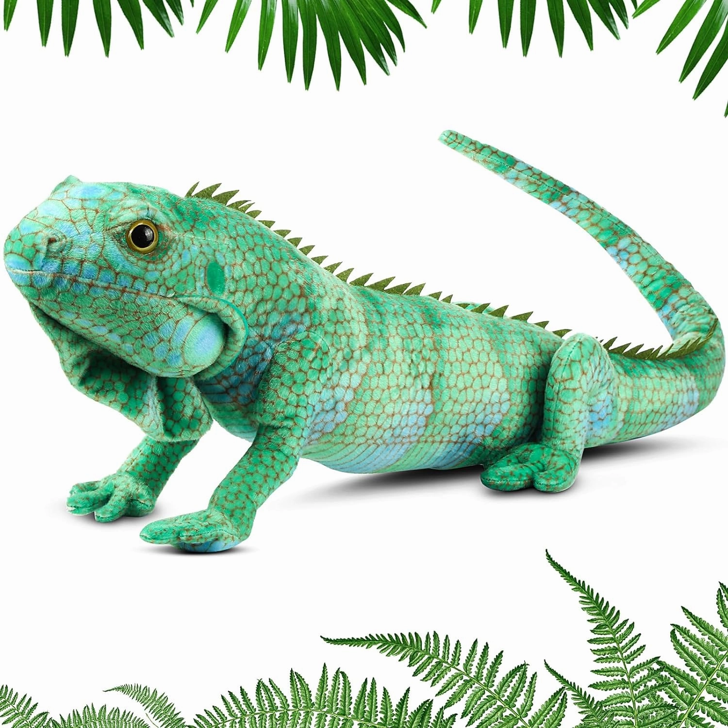 Syhood Lizard Stuffed Animals 37.4'' Realistic Plush Toy Lizard Toy Soft Plush Reptile Gift for Boys Girls Animal Lovers Birthday Easter(Iguana)