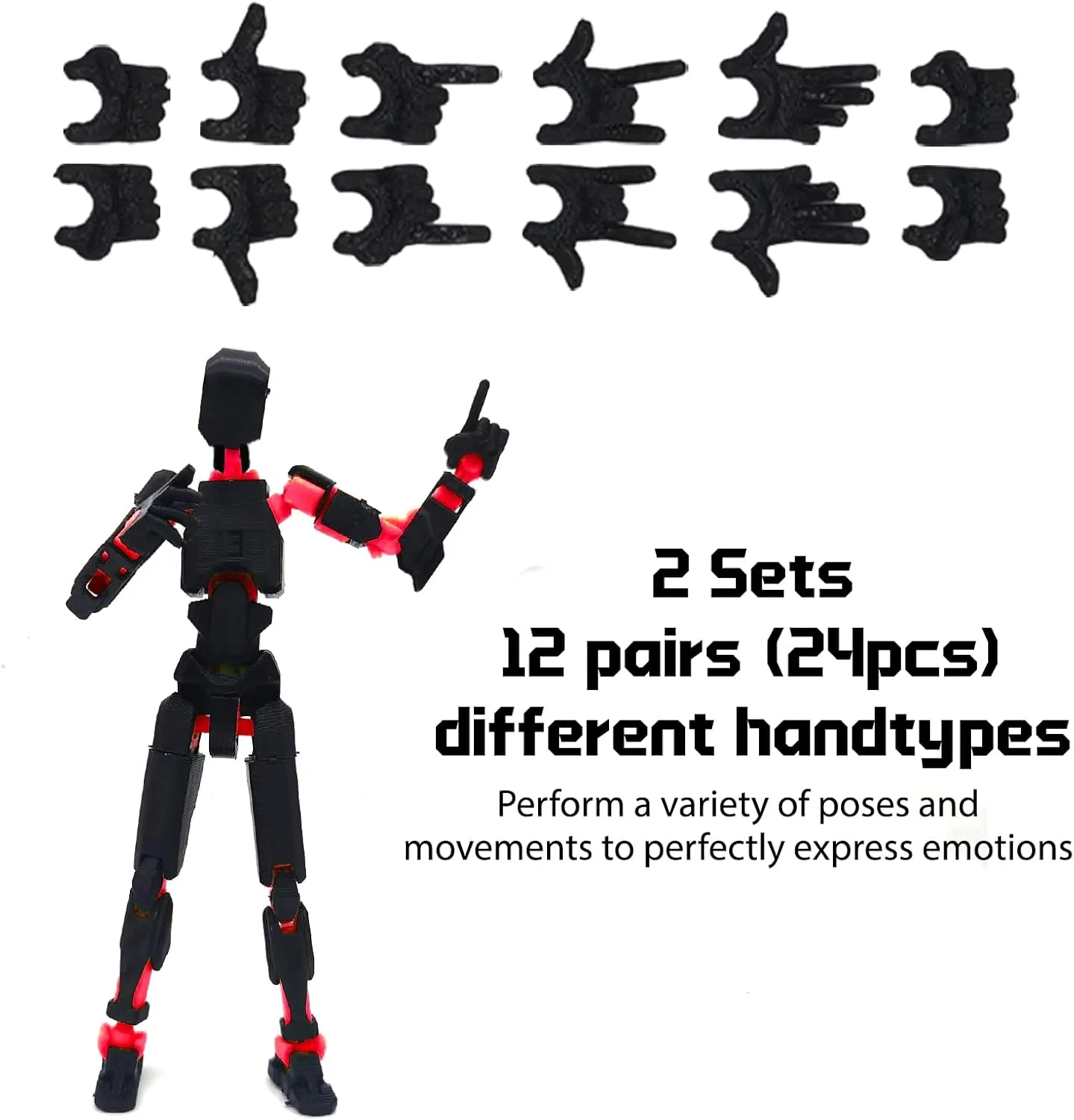 T13 Action Figure Set (Assembly Completed), 2 Pcs Daemon Titan 13 3D Printed Dummy Robo 13 Ornaments Weapon Upgrade Robot Desk Top Decor for Desktop Decorations Gifts (Red Green)