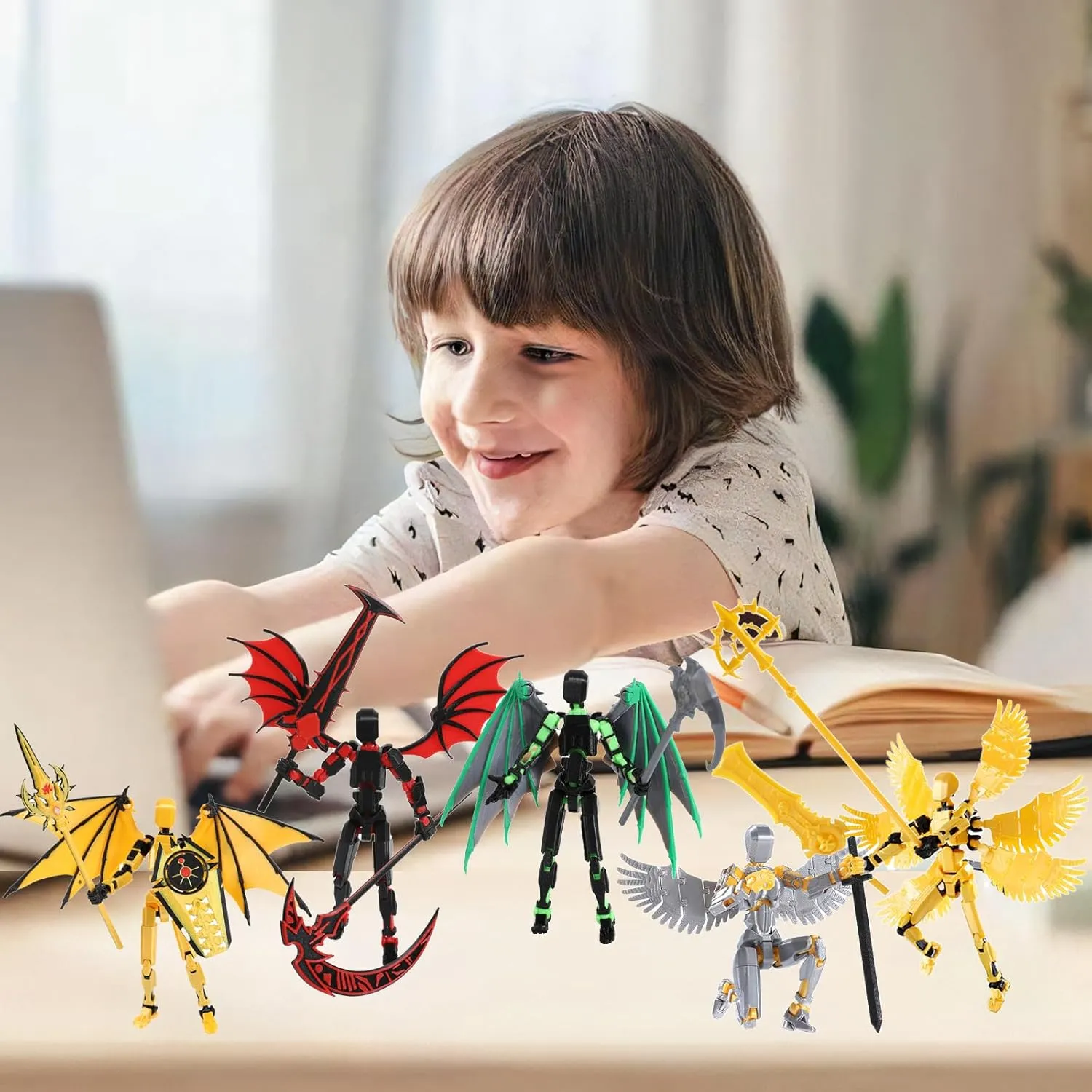 T13 Action Figure Set（5 Pack）-Dummy 13 Titan 13 Toys-Titan 13 Action Figure Assembly Completed-3d Printed Action Figures Multi-Jointed Movable- 5.5 Inch T 13 Gifts Toys Desk Decoration
