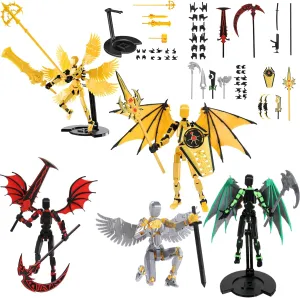 T13 Action Figure Set（5 Pack）-Dummy 13 Titan 13 Toys-Titan 13 Action Figure Assembly Completed-3d Printed Action Figures Multi-Jointed Movable- 5.5 Inch T 13 Gifts Toys Desk Decoration