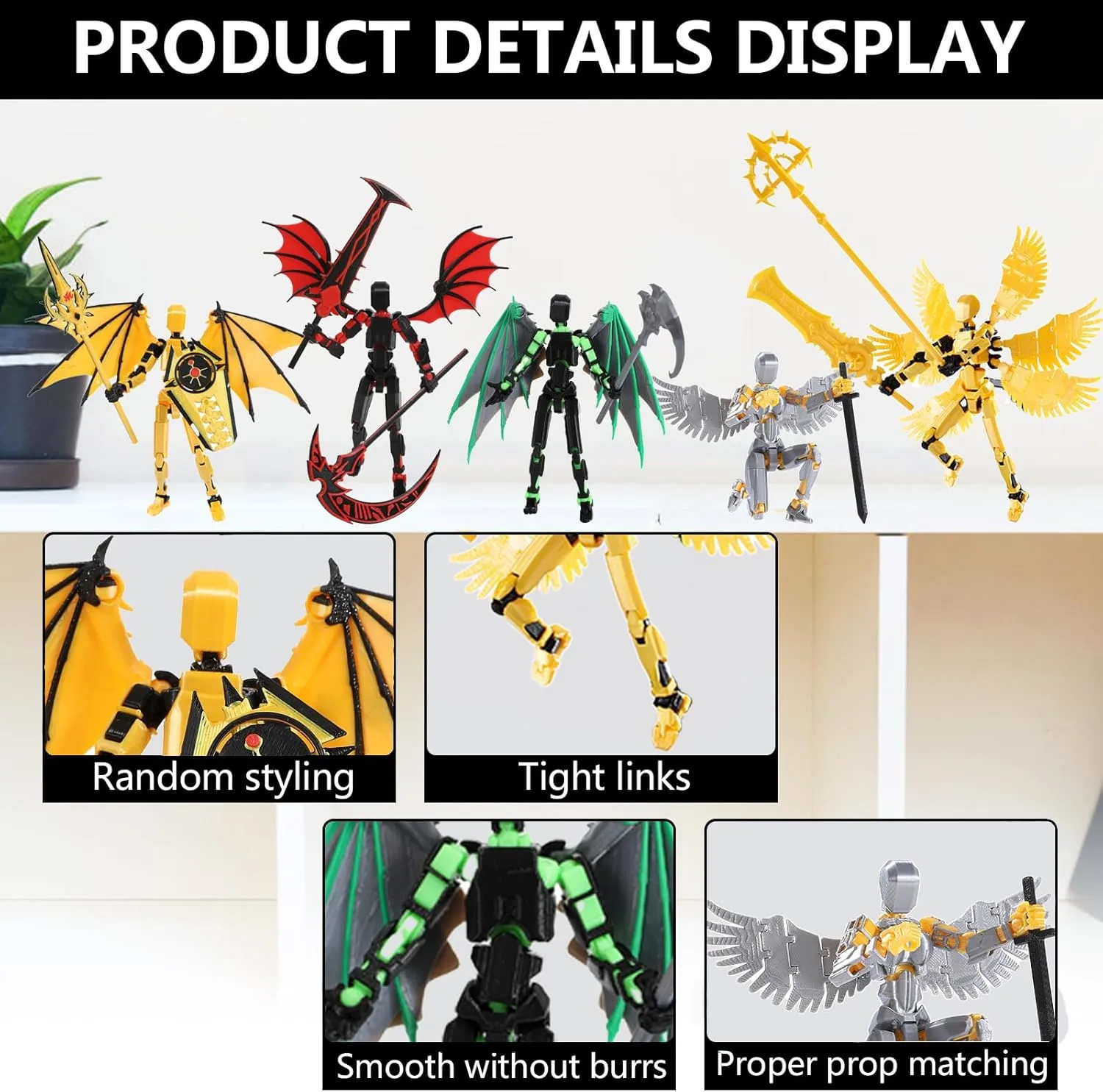 T13 Action Figure Set（5 Pack）-Dummy 13 Titan 13 Toys-Titan 13 Action Figure Assembly Completed-3d Printed Action Figures Multi-Jointed Movable- 5.5 Inch T 13 Gifts Toys Desk Decoration