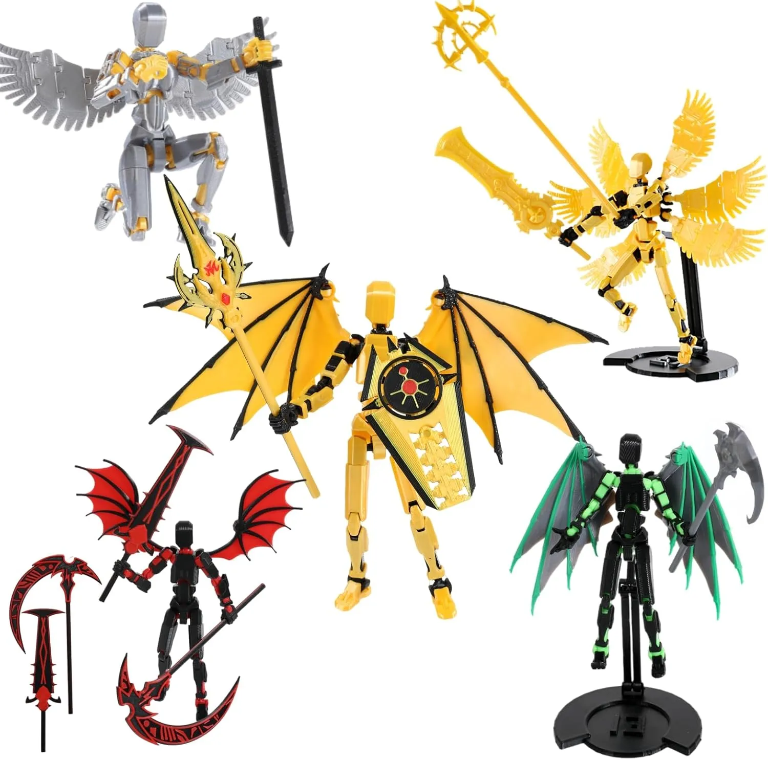 T13 Action Figure Set（5 Pack）-Dummy 13 Titan 13 Toys-Titan 13 Action Figure Assembly Completed-3d Printed Action Figures Multi-Jointed Movable- 5.5 Inch T 13 Gifts Toys Desk Decoration