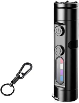 Taclite Flashlight,300mah Battery Taclite Mini the Ultimate Everyday Micro Tool with Hat Clip,3 Brightness Levels,Waterproof Rechargeable LED Magnetic Super Bright Tactical Flashlight(1pc Black)