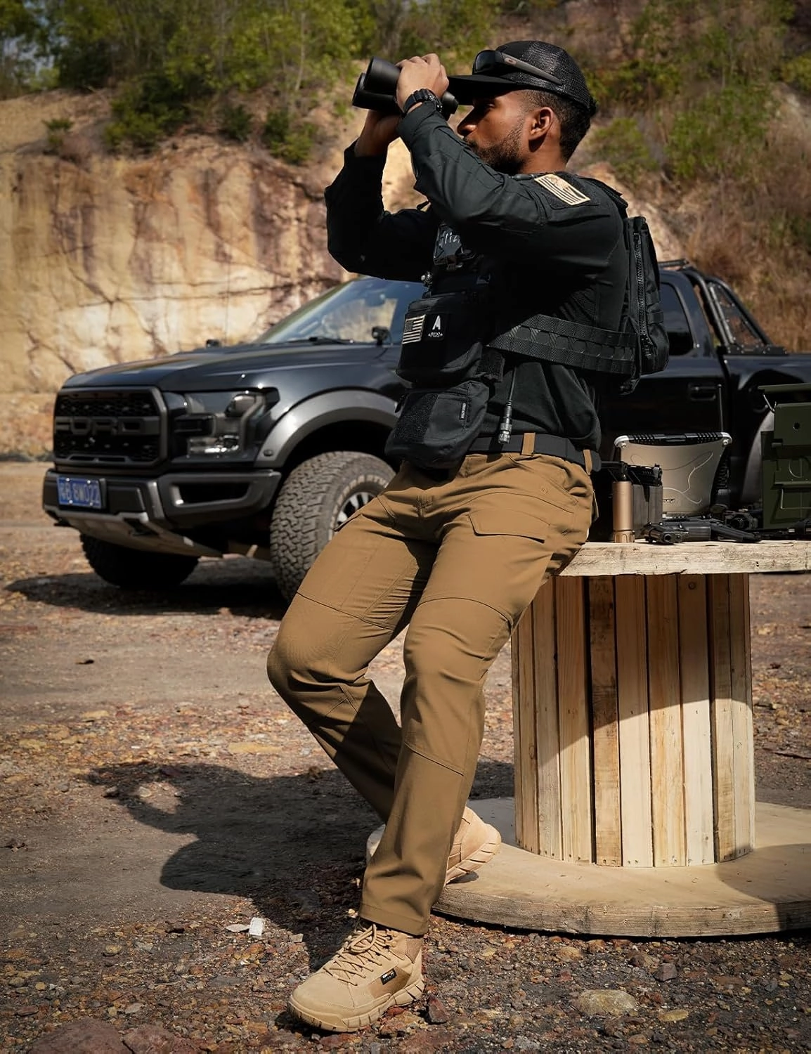 Tactical Pants Men's Flex Ripstop Water-Resistant Lightweight Stretch Cargo Trousers for EDC Outdoor Work Hiking