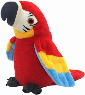 Talking Parrot Repeats What You Say Mimicry Pet Toy Plush Buddy Parrot Children Gift (RED