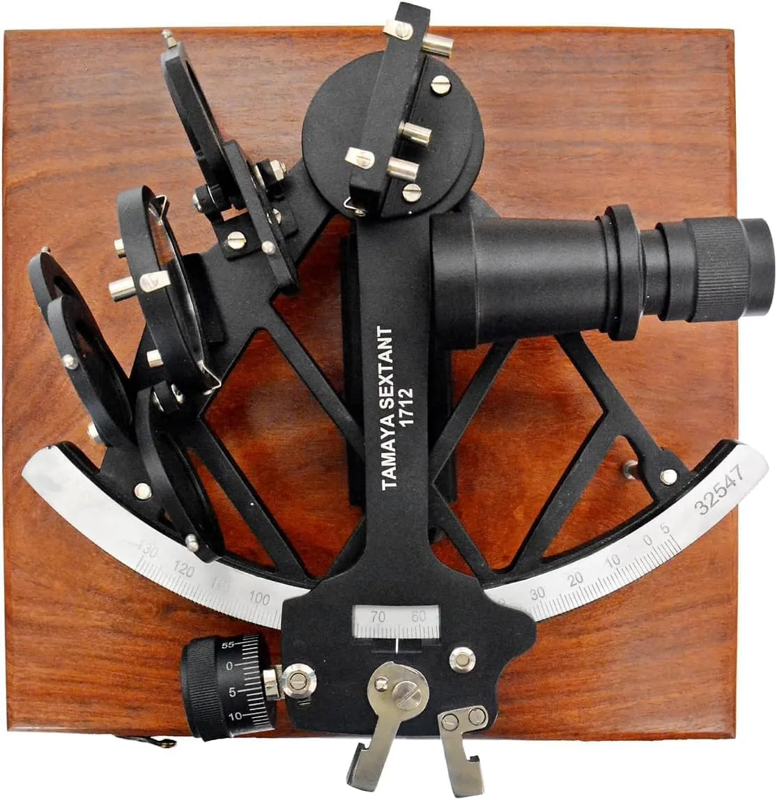 Tamaya Nautical Sextant 9" Vintage Navigational Marine Instrument I with Wooden Box I Antique Tamaya Sextant 1712, Navy Gift - Marine Working Black Vintage Navigation Sextant