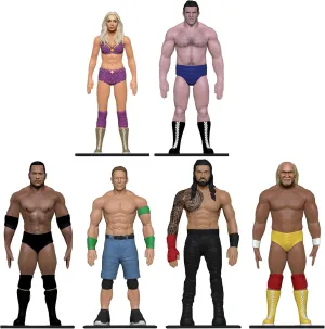 TCG Toys FleXfigs: WWE Icons Deluxe Pack - 6 Characters - Wrestler Articulated Action Figures, Flex It - Pose It!, Collectible Toy Miniatures, Licensed, Kid 3 