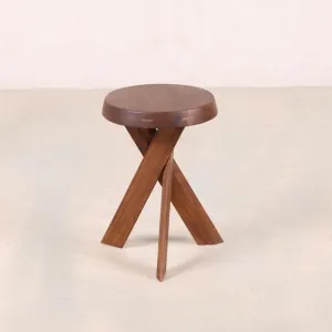 Teak Wooden Stool-HL (Antique Brown)