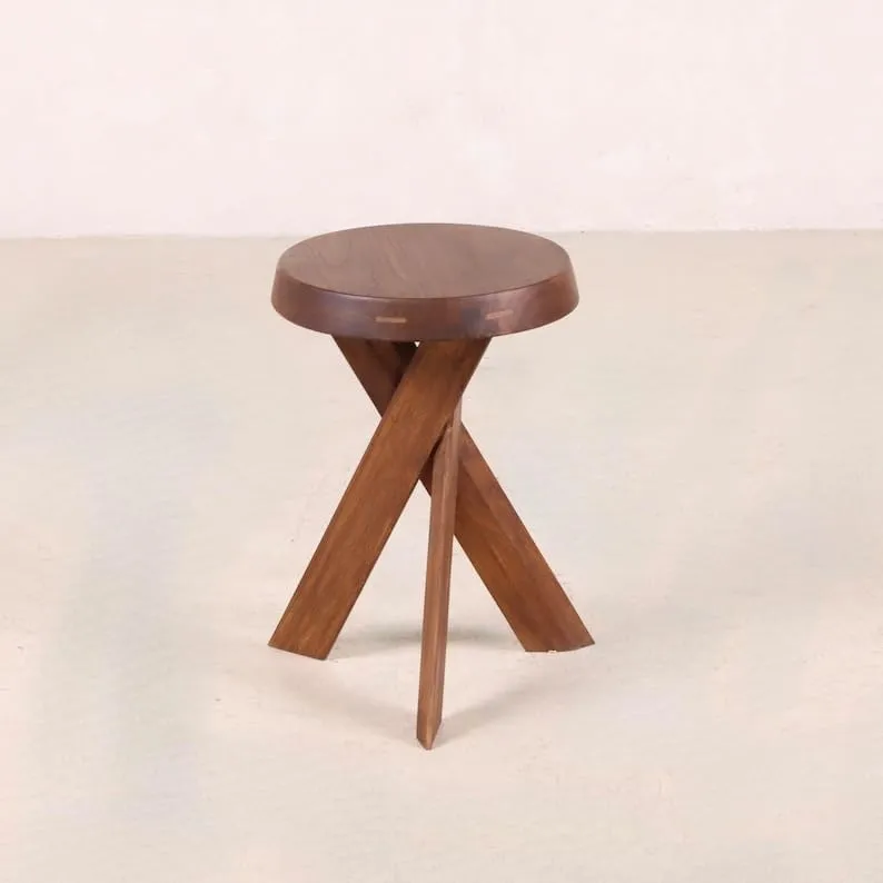 Teak Wooden Stool-HL (Antique Brown)