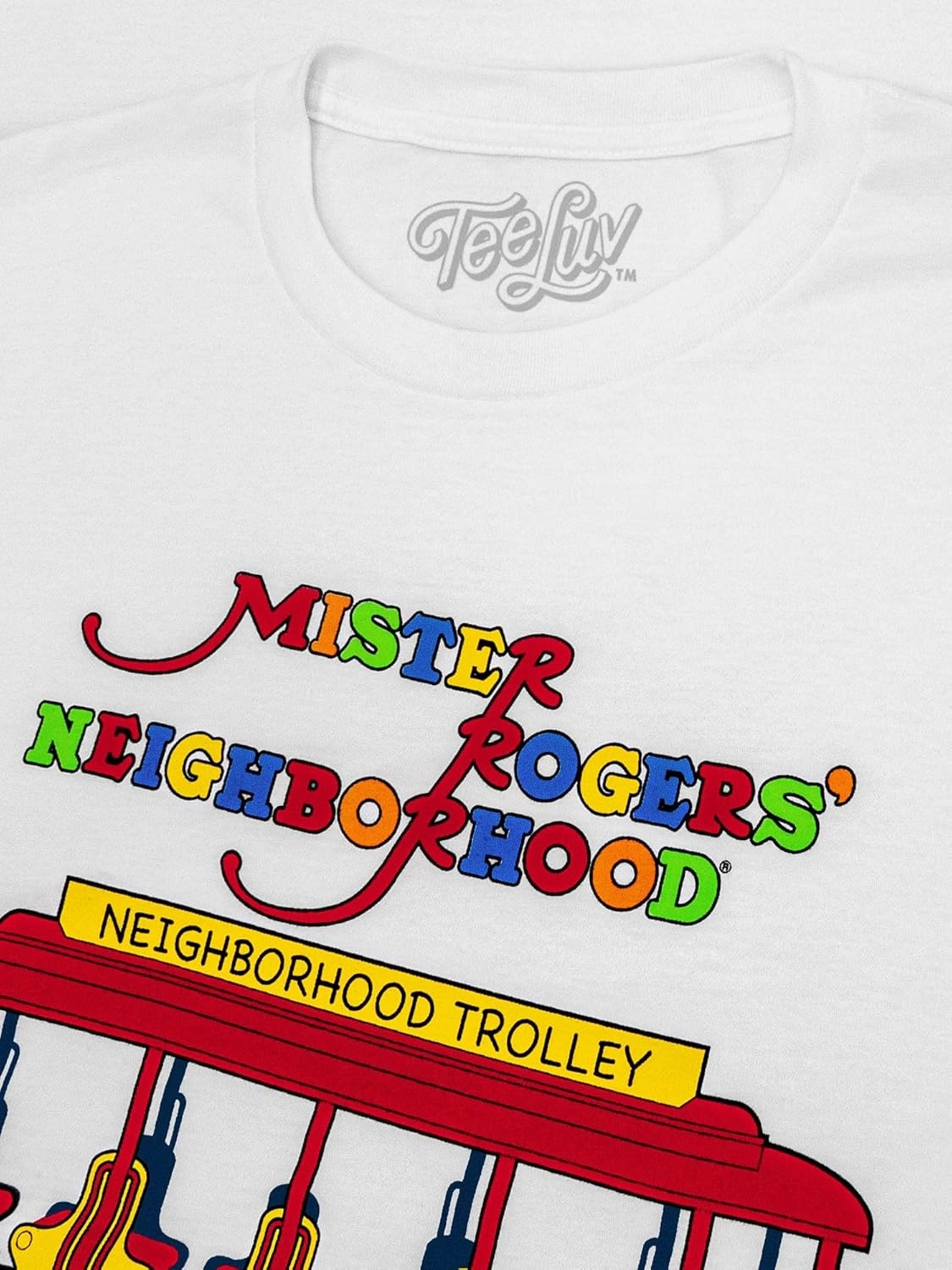 Tee Luv Men's Mister Rogers Neighborhood Trolley Shirt - Mr Rogers Graphic Shirt