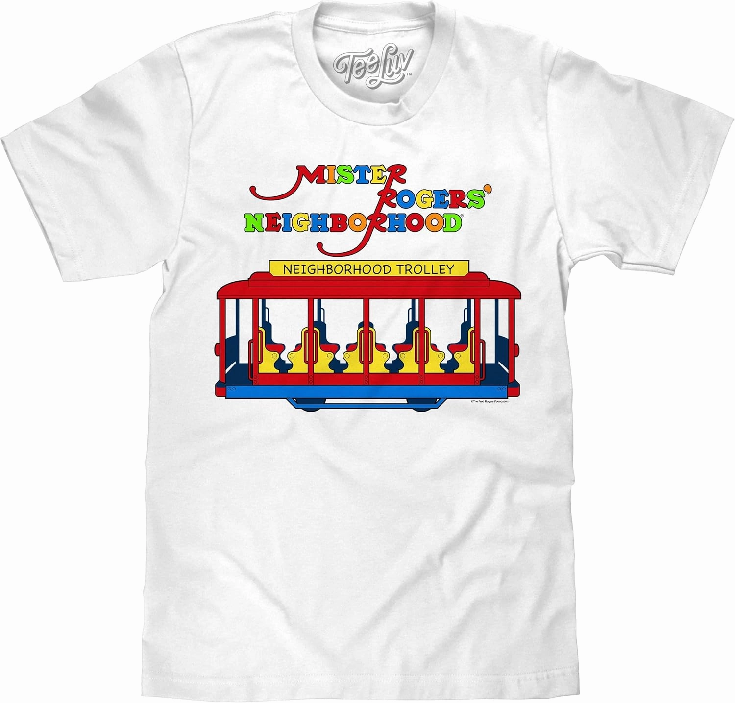 Tee Luv Men's Mister Rogers Neighborhood Trolley Shirt - Mr Rogers Graphic Shirt