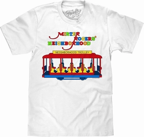 Tee Luv Men's Mister Rogers Neighborhood Trolley Shirt - Mr Rogers Graphic Shirt