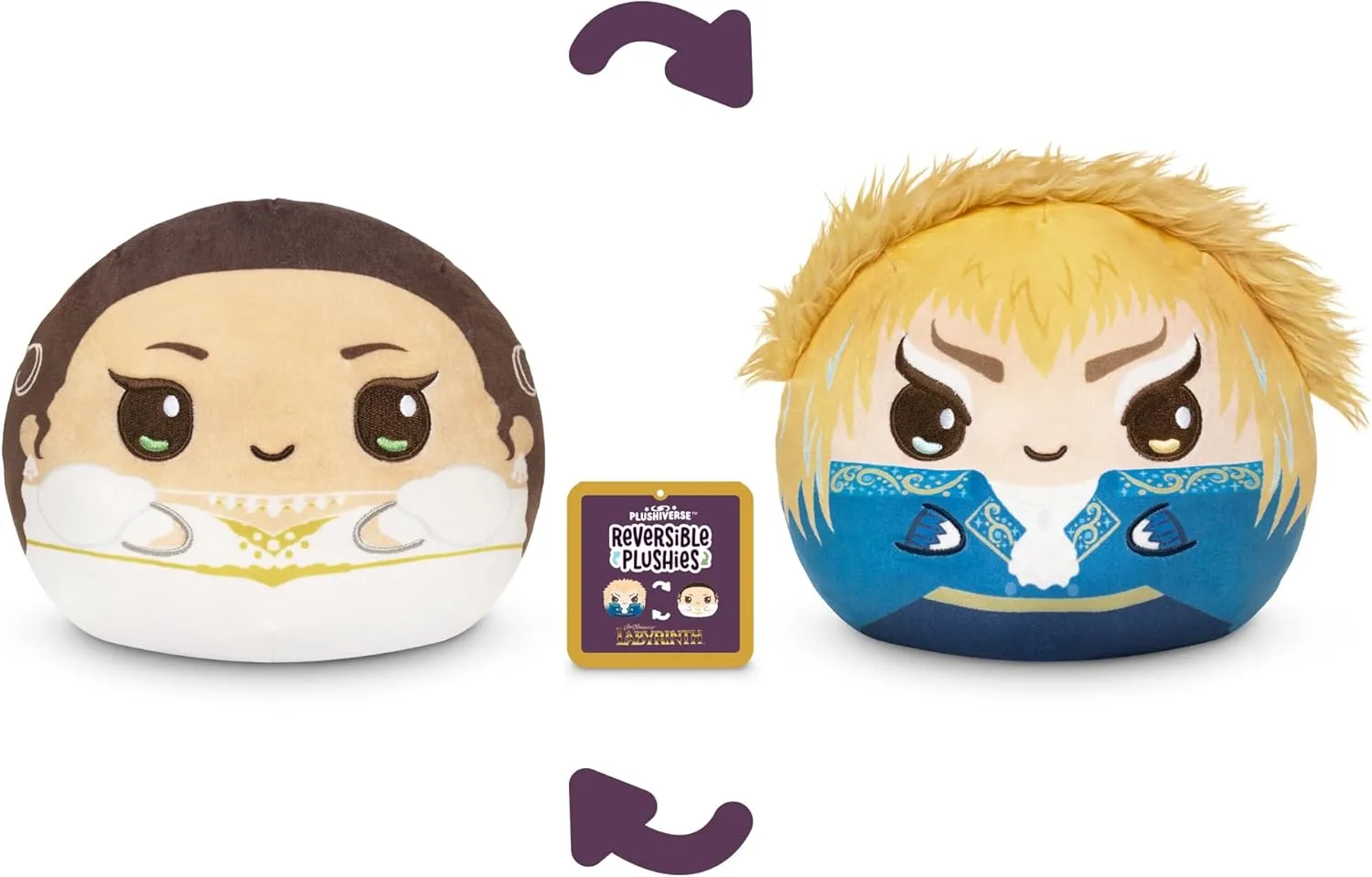 TeeTurtle Jim Henson's Labyrinth Jareth and Sarah Reversible 6" Plushie - Cute Kawaii Soft Stuffed Animal
