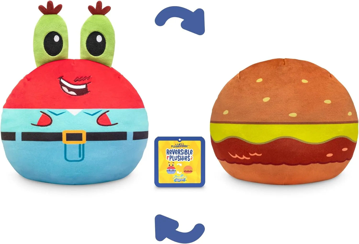 TeeTurtle Spongebob Squarepants 6" Reversible Plushie - Mr. Krabs and Krabby Patty - Bikini Bottom Buddies Amazon Exclusive - Cute Kawaii Soft Stuffed Animal