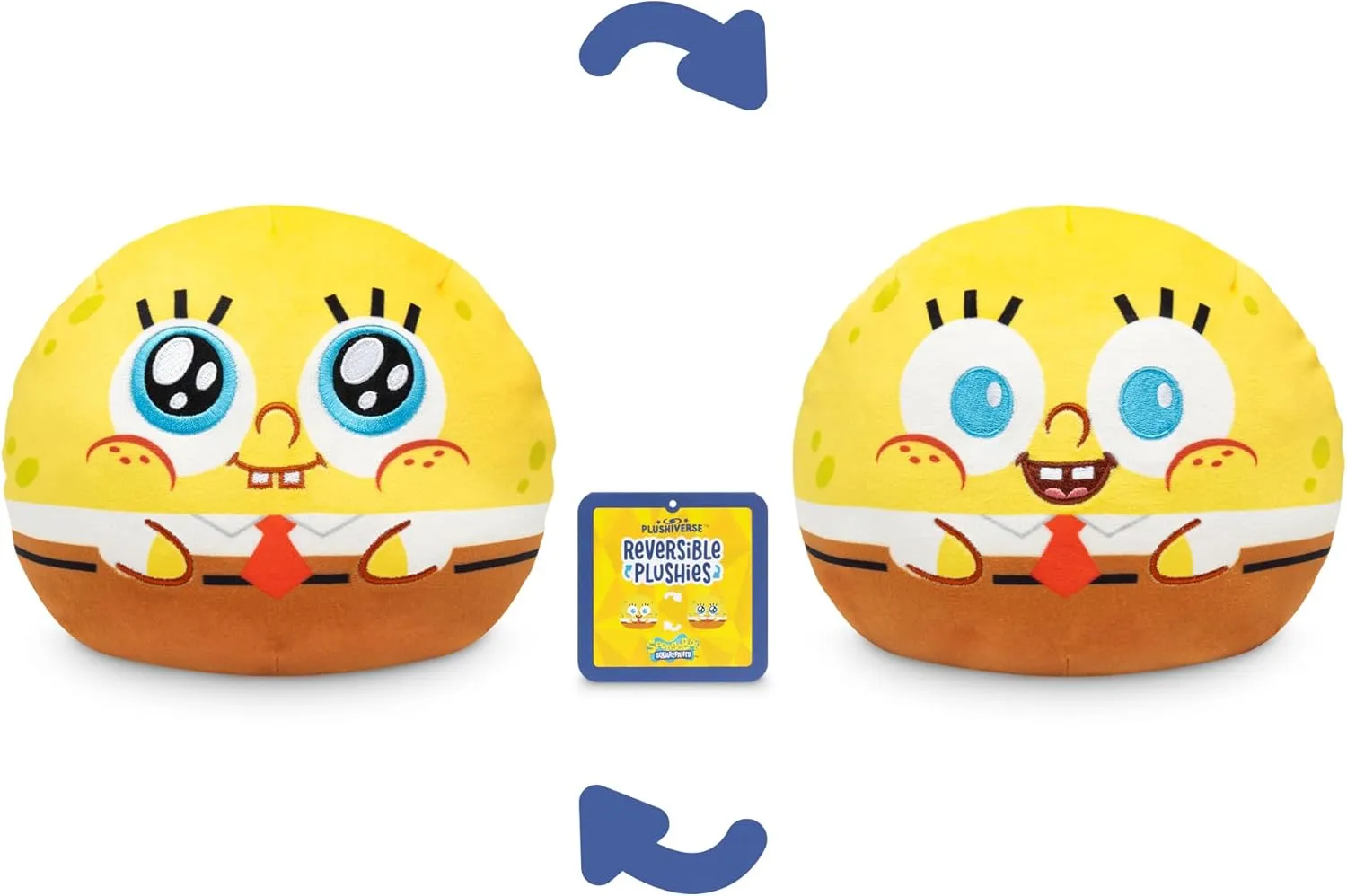 TeeTurtle Spongebob Squarepants Reversible 6" Plushie - Spongebob Squarepants - Cute Kawaii Soft Stuffed Animal